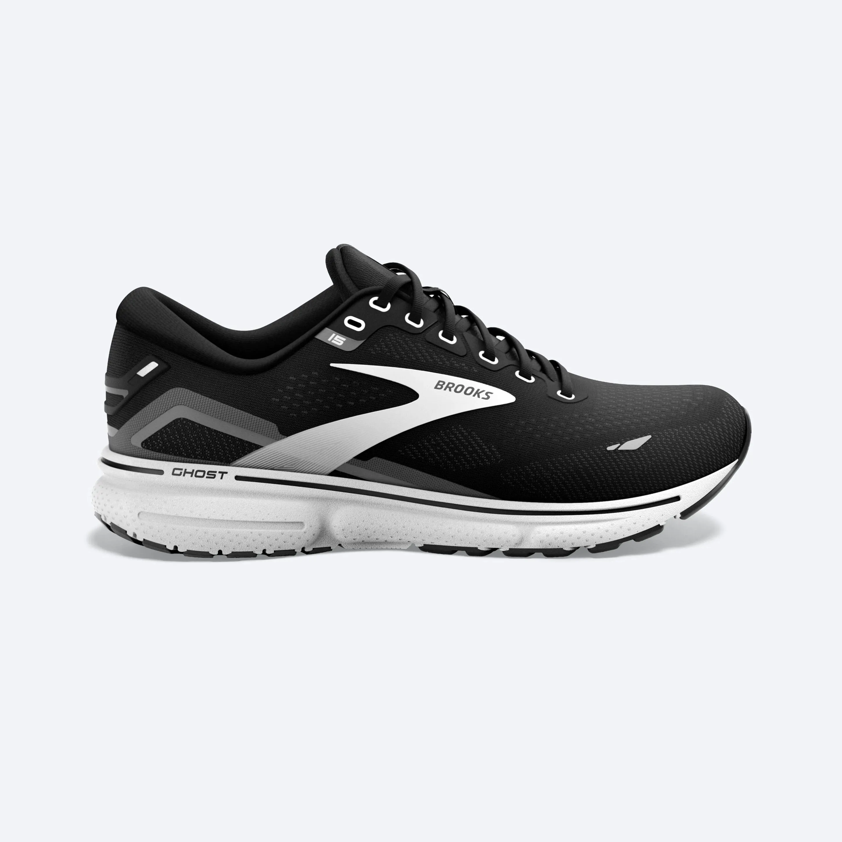 Brooks Mens Ghost 15- Black/Blackened Pearl/White (1103931D012)