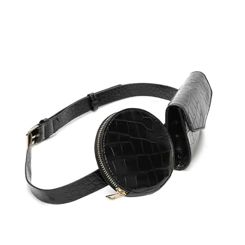 Double Croc Design Waist Bag