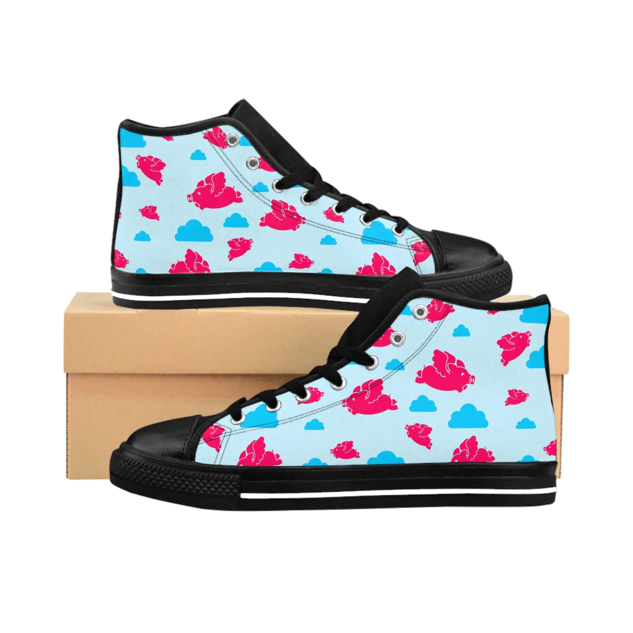 Flying Pink Pig Women's Classic Sneakers