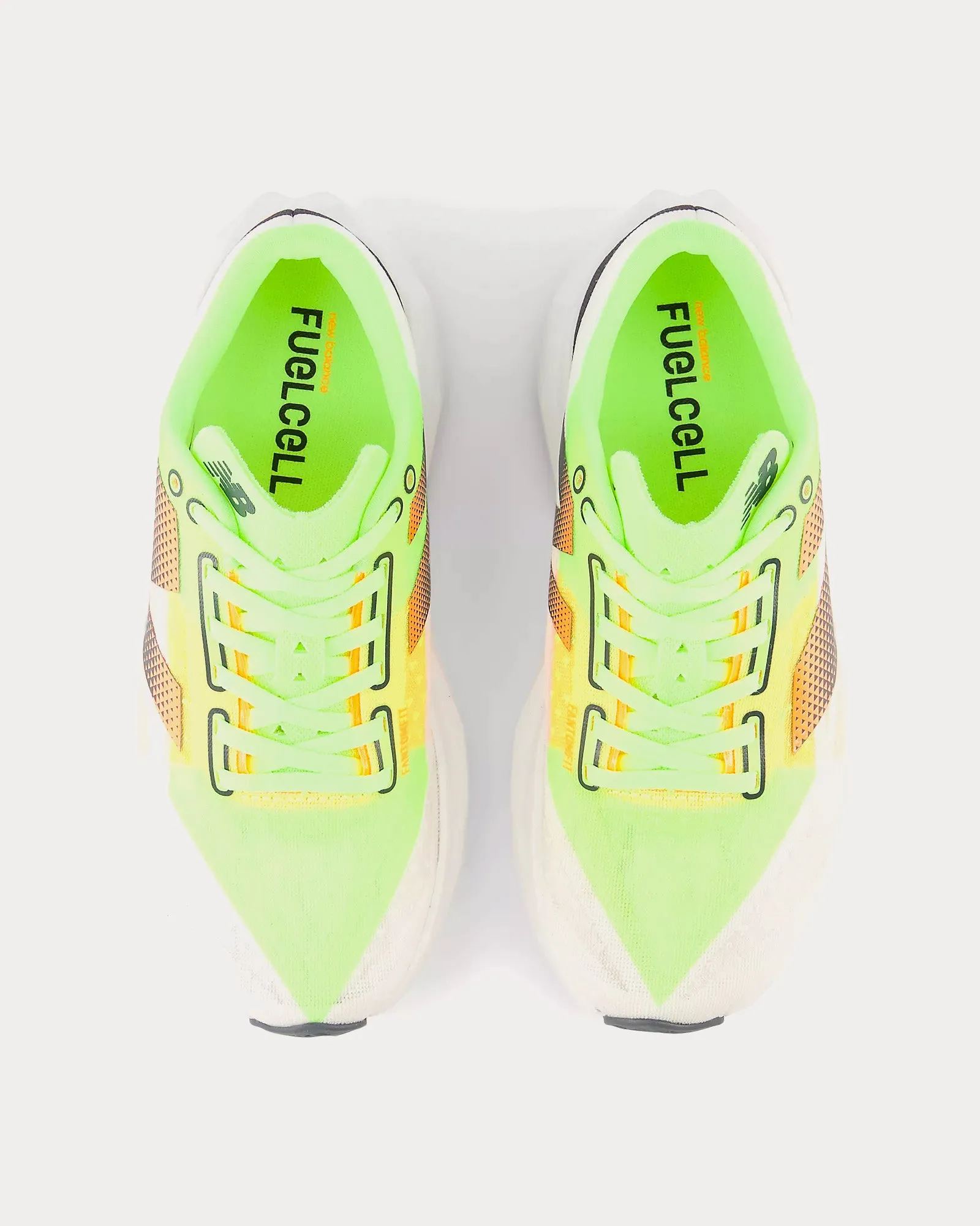 FuelCell Rebel v4 White / Bleached Lime Glo / Hot Mango Running Shoes