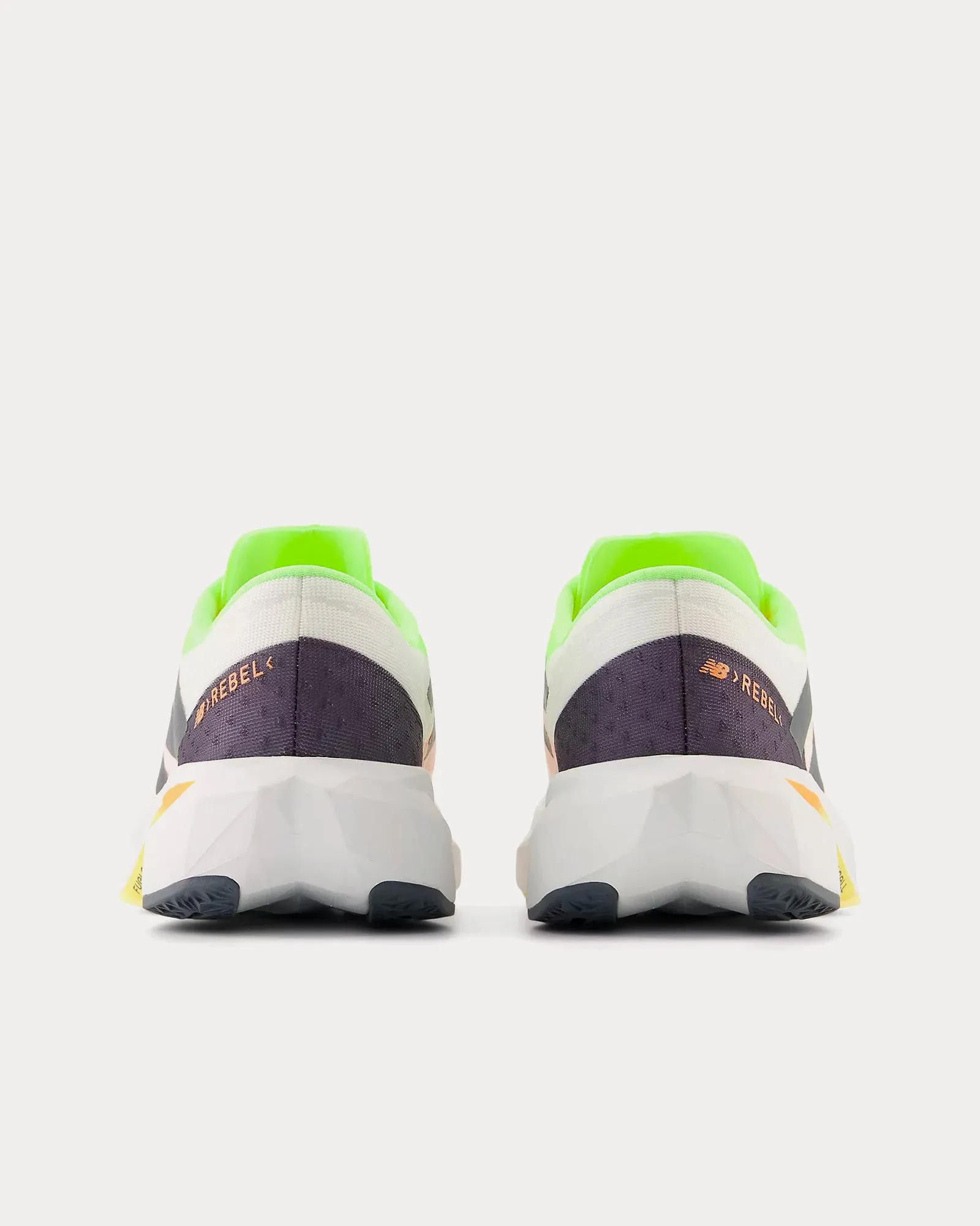 FuelCell Rebel v4 White / Bleached Lime Glo / Hot Mango Running Shoes