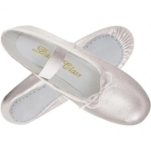 Metallic Silver Adult Full Sole Ballet Slipper