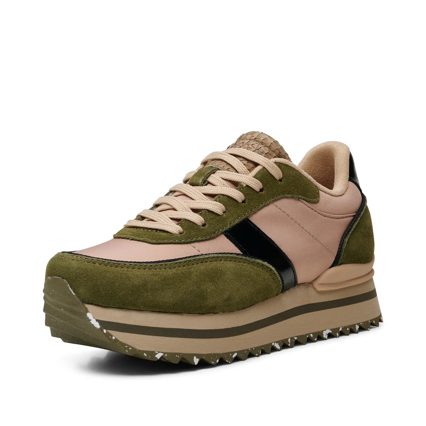 Nellie II Metallic Plateau - Coffee Cream/Dark Olive