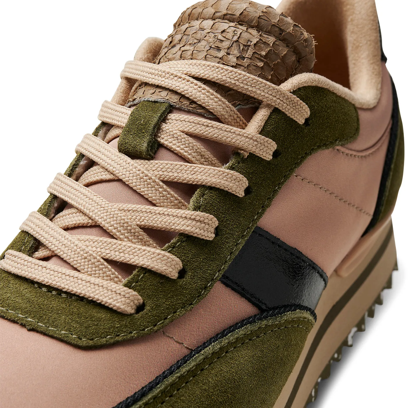 Nellie II Metallic Plateau - Coffee Cream/Dark Olive