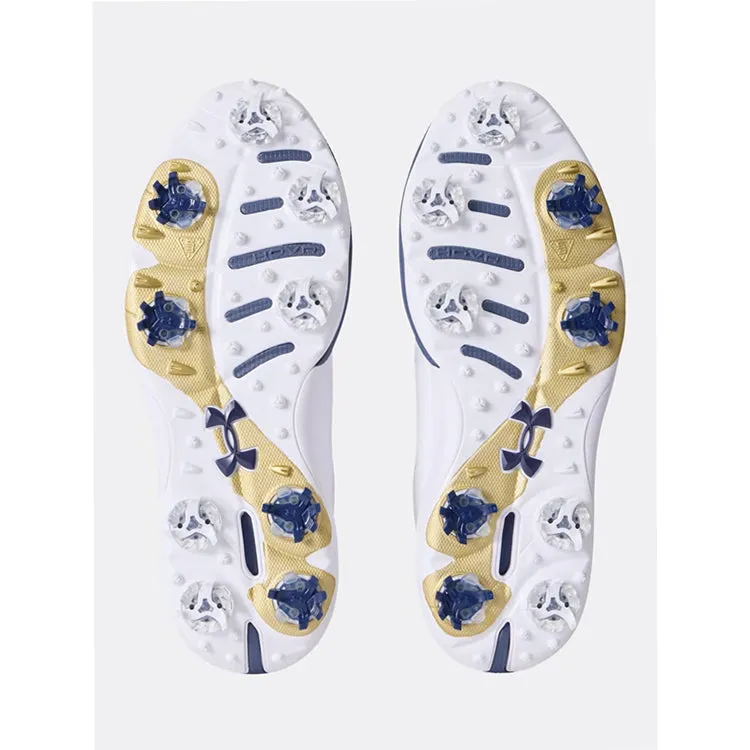 Under Armour Drive Pro Golf Shoes - White/Grey/Gold